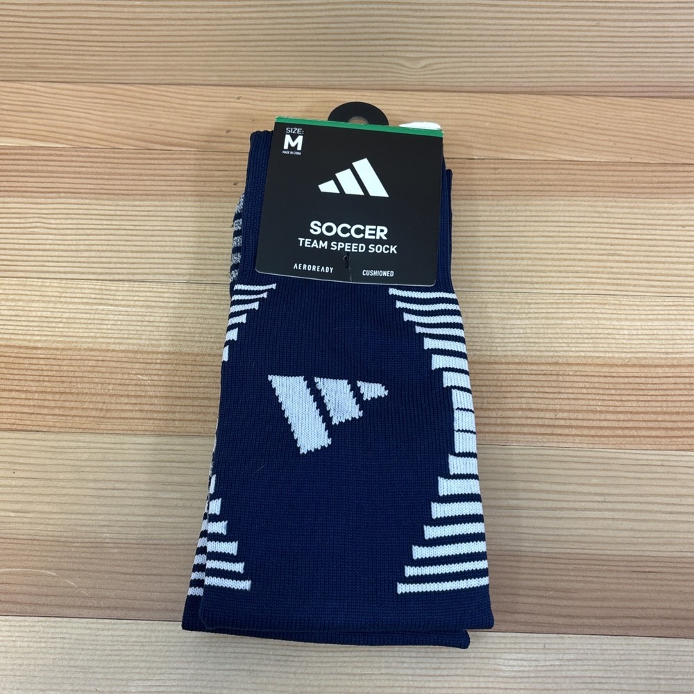 Adidas Team Speed Soccer Socks Over The Calf Navy Blue White Size M Medium
